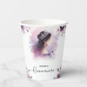 As Royal Gold Tiara Lilac Light Purple Quinceanera 紙コップ (裏面)
