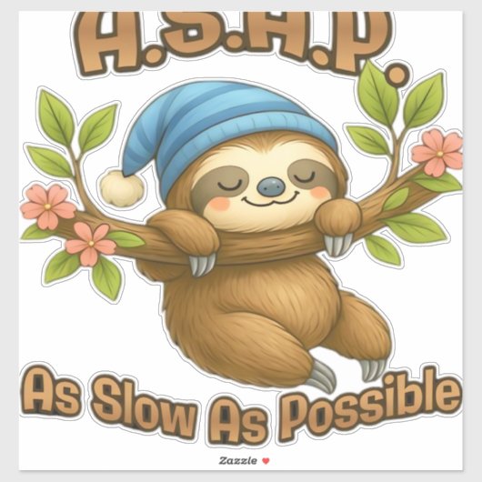 As Slow As Possible - Cute Sloth ASAP Classic T-Sh シール (シート)