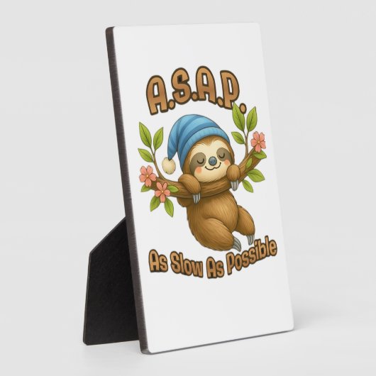 As Slow As Possible - Cute Sloth ASAP Classic T-Sh フォトプラーク (側面)