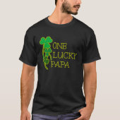 AS tees Fun One Lucky Papa Shamrock St Patty Patri Tシャツ (正面)