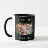 As The Deer Psalm 42:1ベビーFawn Bible Verse マグカップ (左)