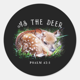 As The Deer Psalm 42:1ベビーFawn Bible Verse ラウンドシール