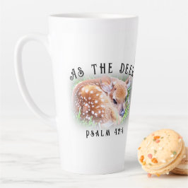 As The Deer Psalm 42:1甘いベビー洗礼者 カフェラテマグ
