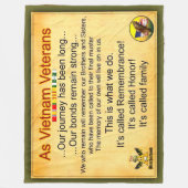 AS VIETNAM退役軍人 フリースブランケット (正面)