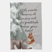 As winter weaves its snowy art, let gratitude warm キッチンタオル (縦)