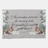 As winter weaves its snowy art, let gratitude warm キッチンタオル (横)