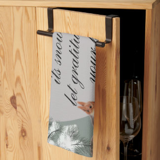 As winter weaves its snowy art, let gratitude warm キッチンタオル