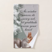 As winter weaves its snowy art, let gratitude warm バスタオルセット (ハンドタオル)