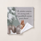 As winter weaves its snowy art, let gratitude warm バスタオルセット (ウォッシュタオル)