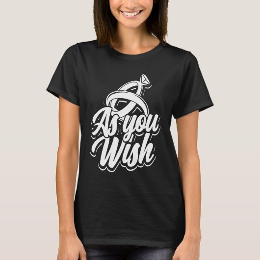 As you wish  Bride and groom wedding ring and knot Tシャツ (正面)