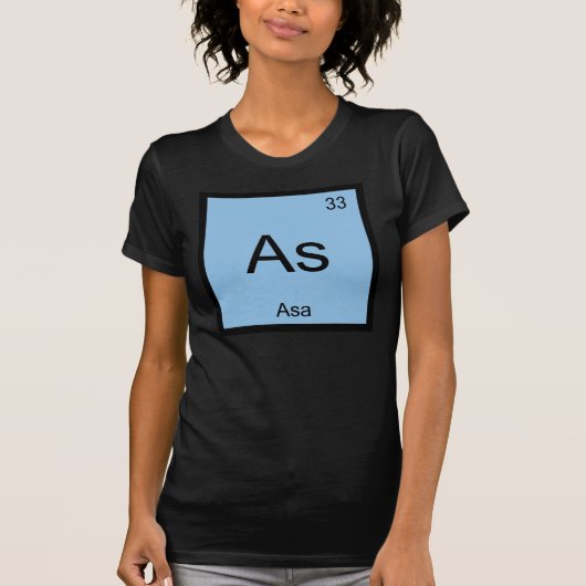 Asa名化学元素周期表 Tシャツ (正面)