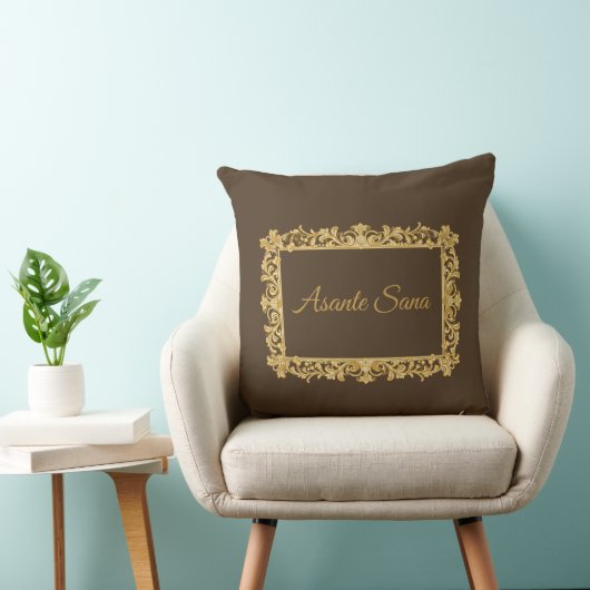 Asante Sana Espresso & Tan Reversible – Gilded Fr クッション (椅子)