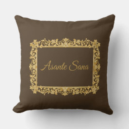 Asante Sana Espresso & Tan Reversible – Gilded Fr クッション