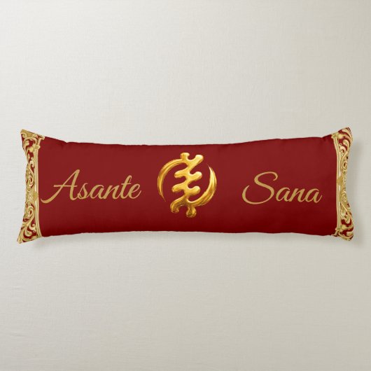 Asante Sana "Gye Nyame" Deep Crimson Adinkra Glide ボディピロー (正面)