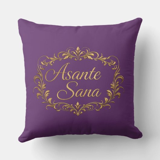 Asante Sana Royal Amethyst & Deep Plum  – Gilded O クッション (裏面)