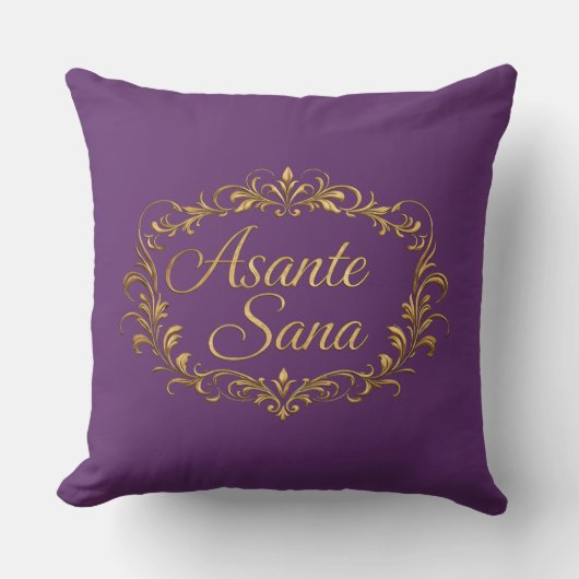 Asante Sana Royal Amethyst & Deep Plum  – Gilded O クッション (正面)