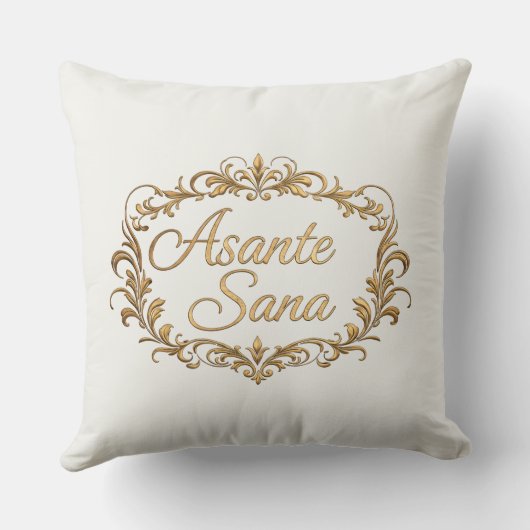 Asante Sana Sage & Ivory – Gilded Oval Reversible  クッション (裏面)