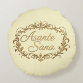 Asante Sana Slate & Butter Cream – Gilded Oval Zen ラウンドクッション (裏面)