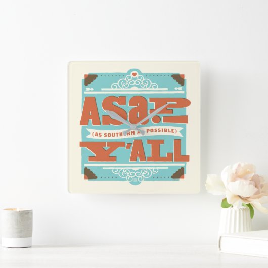 ASAP |できるだけ南 スクエア壁時計 (ホーム)