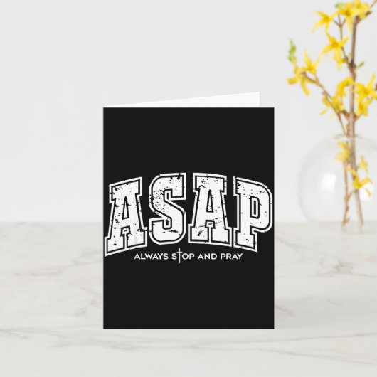 Asap Always Stop And Pray Christian Faith Easter カード (黄色い花)