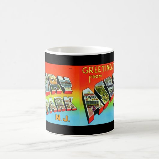 Asburyからの挨拶はNJのヴィンテージのマグ#2を駐車します コーヒーマグカップ (中央)