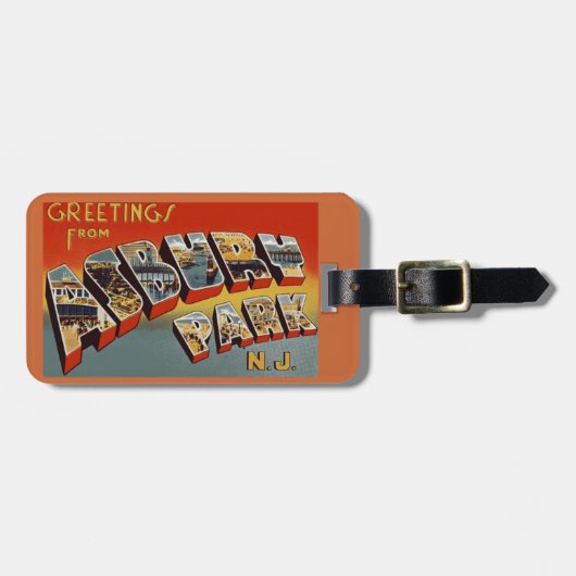 Asbury公園の荷物のラベルからの挨拶 ラゲッジタグ (正面横)