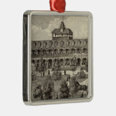 Asbury公園、NJの湖の眺めの家 メタルオーナメント (右)