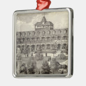 Asbury公園、NJの湖の眺めの家 メタルオーナメント (左)