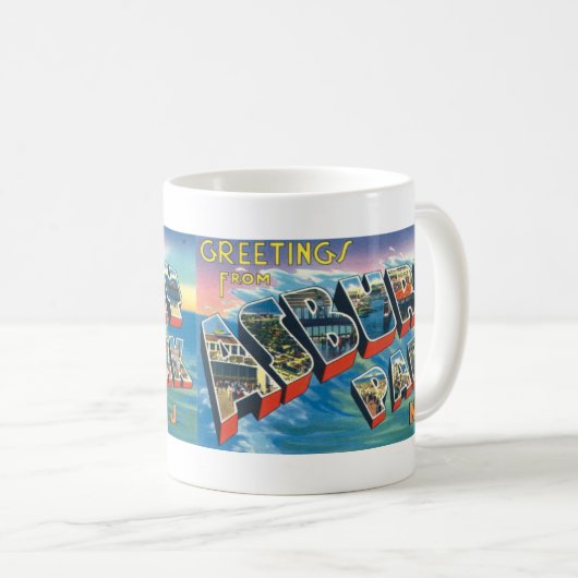 Asbury公園NJのマグ#1からの挨拶 コーヒーマグカップ (正面右)