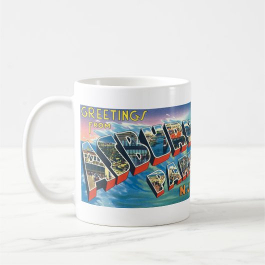 Asbury公園NJのマグ#1からの挨拶 コーヒーマグカップ (左)