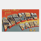 Asbury Park NJからの挨拶 長方形シール (正面)