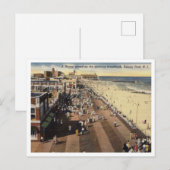 Asbury Park NJ, A Happy Boardwalk Crowd 1950s ポストカード (正面/裏面)