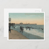 Asbury Park NJ, Bathing in the Surf 1912ヴィンテージ ポストカード (正面/裏面)