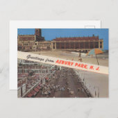 Asbury Park NJ, Greetings, Jersey Shore, クラシック ポストカード (正面/裏面)