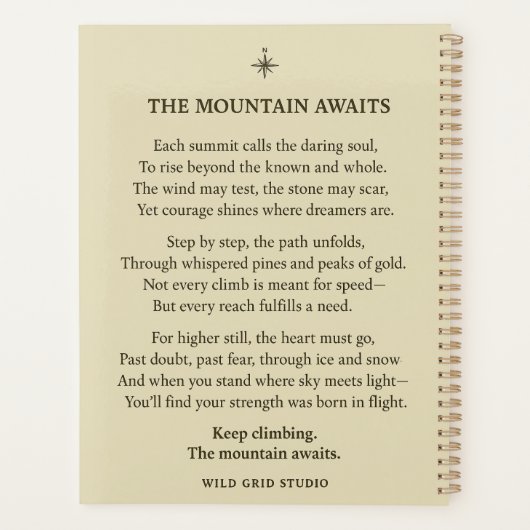 Ascend Higher Mountain Adventure プランナー手帳 (裏面)