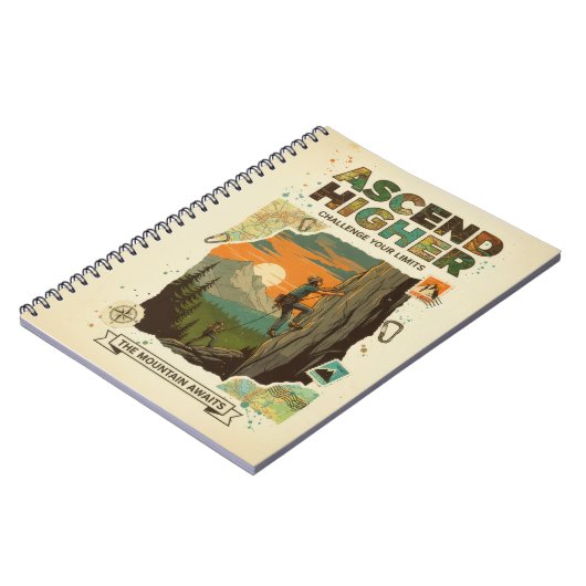 Ascend Higher Mountain Climbing Adventure Art ノートブック (左側)