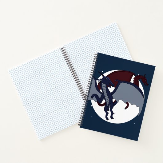 Ascended Mythical Fantasy Dragon Moon Notebook ノートブック (内部)