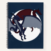 Ascended Mythical Fantasy Dragon Moon Notebook ノートブック (正面)