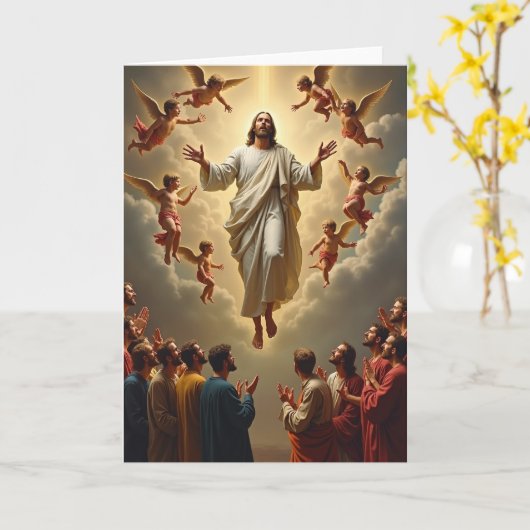 Ascension Scene Greeting Card カード (黄色い花)