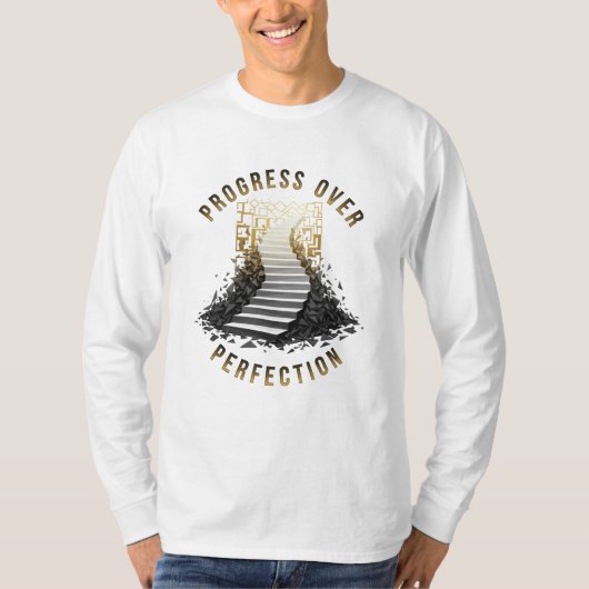 Ascension: The "Progress Over Perfection" Motivati Tシャツ (正面)
