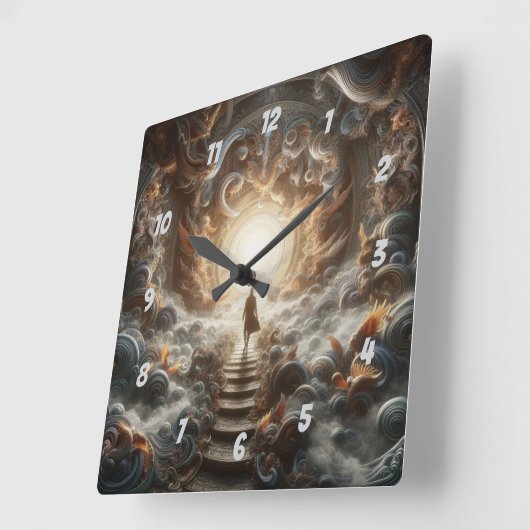 Ascension to the Light スクエア壁時計 (傾斜)