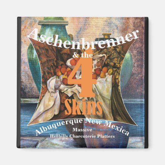 Aschenbrenner と 4 Skins Albuquerque NM マグネット (正面)