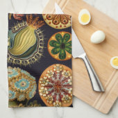 Ascidiae by Ernst Haeckel, Marine Animals キッチンタオル (四つ折り)