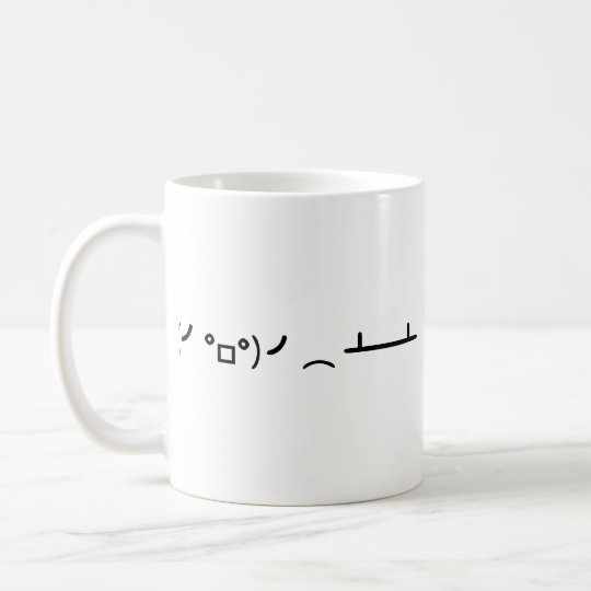 Asciiの顔文字を弾くテーブルフリップ コーヒーマグカップ Zazzle Co Jp