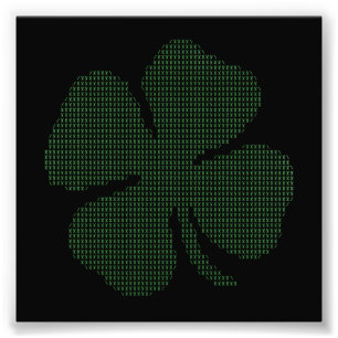Asciiの芸術のシャムロック4の葉のクローバー フォトプリント