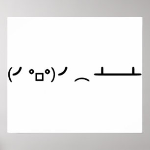 Asciiの顔文字を弾くテーブルフリップ ポスター