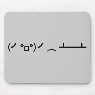 Asciiの顔文字を弾くテーブルフリップ マウスパッド