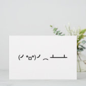 Asciiの顔文字を弾くテーブルフリップ 便箋 (スタンド正面)