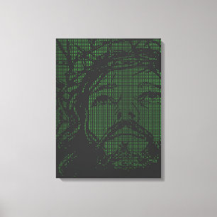 ASCIIアートのイエスの茨の冠 ヨハネ19:30 キャンバスプリント