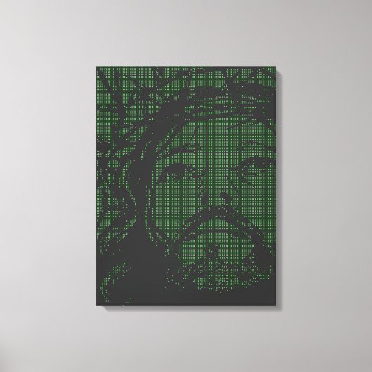 ASCIIアートのイエスの茨の冠 ヨハネ19:30 キャンバスプリント (正面)